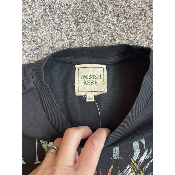 Modish Rebel San Diego Racetrack Cropped T-shirt BKE NWT Sz XL - Picture 3 of 8